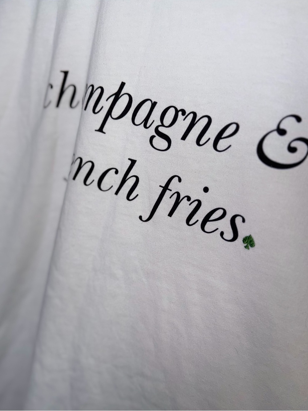 Champagne & French Fries White Short Sleeve Tee - Picture 2 of 5
